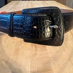 Vintage Ralph Lauren Croc-Embossed Leather Belt – new